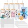 MAFYE Sublimation Glass Blanks With Bamboo Lid, 16OZ Frosted Sublimation Beer Can Glass with Glass Straws Gift Box Mason Jar Cups Mug Travel Tumbler for Beer, Juice, Soda, Iced Coffee, Drinks(8 PACK)