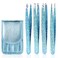 FungChoi Eyebrow Tweezer Set, 4-Pcs Professional Stainless Steel Tweezers for Men and Women, Precision for Eyebrows, Ingrown Hair, Facial Hair, Lash Extension (Cyan)