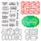 INFUNLY 3pcs Word Stamps and Dies for Card Making Blessing Words Cutting Die and Stamp Set Happy Spring Clear Stamps Label Die Cuts Happy Wedding Silicone Stamp for DIY Scrapbooking Photo Album Craft