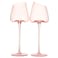 Khen Pink Wine Glasses, Valentines Day Gift   Set of 2   Rose Blush Colored 18oz Slanted Glassware, Tall Stemmed Glass, Gifts Wife, Girlfriend, Women, Birthday, Wedding, Mother's Day, Anniversary