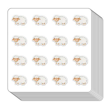 Sheep Lamb Planner Stickers, 0.5in Monthly Scrapbooking Arts Kids DIY Crafting 208-Pack