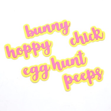 KSCRAFT New Easter Shadow Words Metal Cutting Dies Stencils for DIY Scrapbooking Decorative Embossing DIY Paper Card