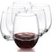 S SALIENT Stemless Wine Glasses Set of 6,Hand Blown Red Wine Glasses,Crystal Drinking Glasses Clear Glass Wine Tumbler,18.5oz