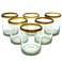 MexHandcraft Amber Rim 10 oz Tumblers (set of 6), Recycled Glass, Lead-free, Toxin-Free (Tumbler)