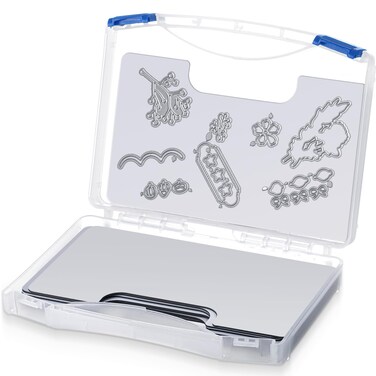 Cosblank Magnetic Die Storage Case with 10 Magnetic Die Sheets Die Cut Storage Magnetic Sheet Translucent Craft Storage with Handle for DIY Scrapbooking Card Making Supplies