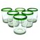 MexHandcraft Emerald Green Rim 10 oz Tumblers (set of 6), Recycled Glass, Lead-free, Toxin-Free (Tumbler)