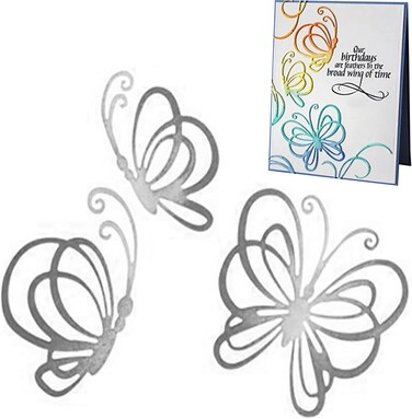 Butterfly Die Cuts for Card Making,3 Butterflies Die Cuts for Card Making,Metal Die Cuts Butterfly Cutting Dies Metal Stencil Template Mould for DIY Crafts Scrapbook Album Paper Card Embossing