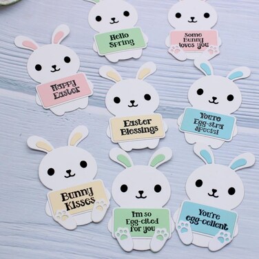 KSCRAFT Easter Bunny Greetings Stamp and Metal Cutting Dies Stencils for DIY Scrapbooking Decorative Embossing DIY Paper Card