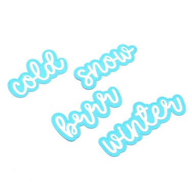 KSCRAFT Winter Shadow Words Metal Cutting Dies Stencils for DIY Scrapbooking/Photo Album Decorative Embossing DIY Paper Cards