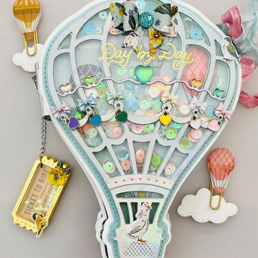 KSCRAFT Hot Air Balloon Mini Album Metal Cutting Dies Stencils for DIY Scrapbooking Decorative Embossing DIY Paper Card