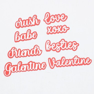 KSCRAFT New Valentine Shadow Words Metal Cutting Dies Stencils for DIY Scrapbooking/Photo Album Decorative Embossing DIY Paper Cards
