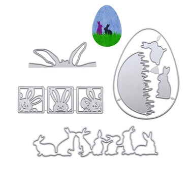 Arbuya 4 Sets/lot Easter Die Cuts for Card Making Easter Bunny Egg Cutting Dies for Cards Scrapbooking Paper Crafts Decoration