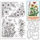 INFUNLY 2pcs Flowers Stamp and Die Rose Silicone Stamps for Mother's Day Card Making Flower Corner Frame Cutting Dies Lily Rubber Stamps Mom I Love You Stamps and Dies for DIY Scrapbooking Embossing