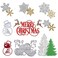 Winbao 7 Pieces Merry Christmas Die Cuts, Christmas Tree Metal Cutting Dies Snowflake Deer Snowman Cut Stencils for Card Making DIY Scrapbooking Paper Dies for Album Decorative Embossing