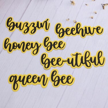 KSCRAFT Bee Sentiments Shadow Words Metal Cutting Dies Stencils for DIY Scrapbooking Decorative Embossing DIY Paper Card