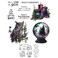 Magic Crystal Ball Owl and Candles Happy Halloween Clear Stamps and Metal Cutting Dies Set with Plastic Envelope Box for Card Making DIY Scrapbooking Suppies for Halloween Albums Crafts
