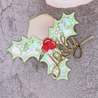 KSCRAFT Christmas Holly Leaves Shaker Metal Cutting Dies Stencils for DIY Scrapbooking Decorative Embossing DIY Paper Card