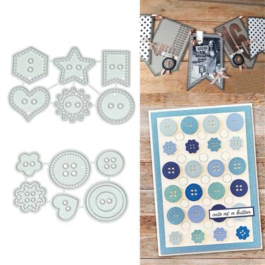 Button Shape Metal Die Cuts,Cutting Dies for Card Making Clearance,Embossing Dies for Scrapbooking, DIY Album Paper Cards Art Craft Decoration