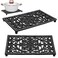 Sumnacon 2Pcs Rectangle Cast Iron Trivet - Heat Resistant Iron Trivet for Hot Dish Pot Pan Plate Teapot, Rustic Cast Iron Hot Dish Plate Holder for Kitchen Dining Table Countertop Cooktop