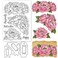 GLOBLELAND Peony Flower Clear Stamps and Cutting Dies Peony Flower Silicone Clear Stamps Cards and Metal Die Cuts for Card Making and DIY Embossing Scrapbooking