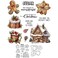 YIXUAN Sweet Cake Christmas Gingerbread Man House Clear Stamps and Metal Cutting Dies Set with Package Envelope Box for Card Making DIY Xmas Crafts Scrapbooking Supplies Silicone Stamp Knife Mold