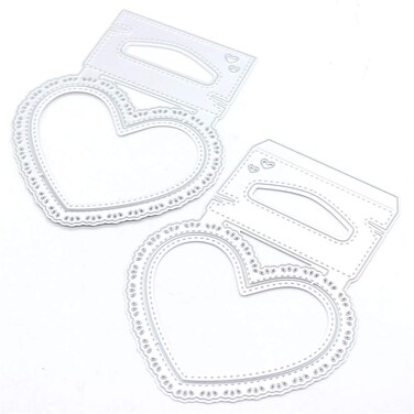 KSCRAFT Valentine Heart Shaker Bag Topper Metal Cutting Dies Stencils for DIY Scrapbooking/Photo Album Decorative Embossing DIY Paper Cards