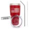 Polar Camel 30 oz Tumbler with Stainless Steel Straw and Straw Cleaner (American Flag-Red)