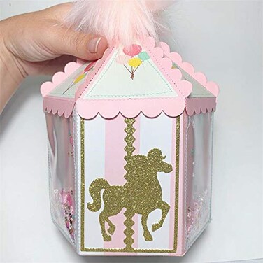 KSCRAFT Carousel Box Metal Cutting Dies Stencils for DIY Scrapbooking/Photo Album Decorative Embossing DIY Paper Cards