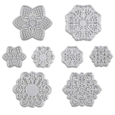 Cutting Dies Metal, 8 pcs Flower Embossing Stencils for DIY Scrapbooking Photo Album Decorative DIY Paper Cards Making Gift, Metallic Die Cut