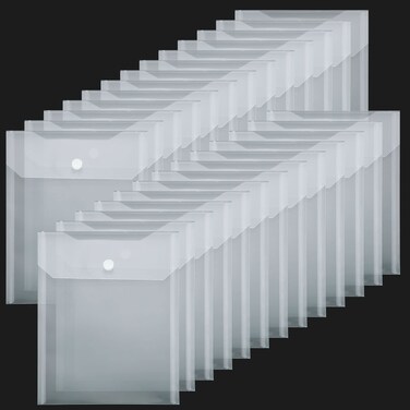 Acrux7 40 PCS Clear Plastic Die Cut Storage Pockets 9.5x6.7 Inch Stamp and Die Storage Pockets Waterproof Resealable Die Storage Envelopes for Die Cuts Scrapbooking Paper Card Making Photos DIY