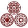 ME.FAN Trivets/Silicone Trivets 3 Pcs Silicone Mats for Hot Dishes/Hot Pots/Hot Pans, Hot Pads to Portect Table and Counter Top - Flexible/Durable/Non Slip (Wine Red)