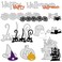 9 Pieces Halloween Cutting Dies Set Pumpkin Skull House Shape Template Metal Cutting Stencils for Halloween Scrapbook Card Making DIY Crafts Favors