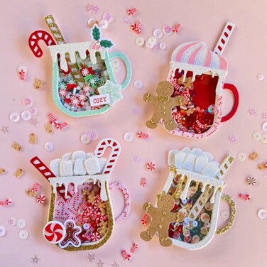 KSCRAFT Cute Mug Shaker Metal Cutting Dies Stencils for DIY Scrapbooking Decorative Embossing DIY Paper Card