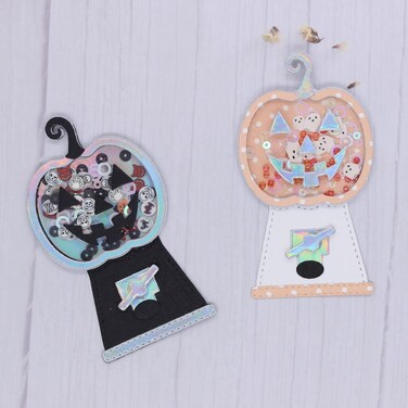 KSCRAFT Pumpkin Gum Ball Shaker Metal Cutting Dies Stencils for DIY Scrapbooking Decorative Embossing DIY Paper Card