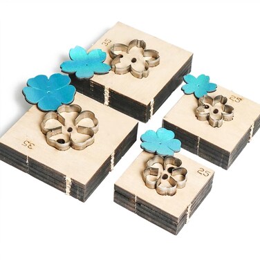 Leather Cutting Die,4 Pcs Flower Shape Leather Die Cutter Tool,Cutting Mold for DIY Leather Crafts