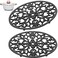 Sumnacon 2Pcs Oval Cast Iron Trivet - Antique Heat Resistant Metal Trivet for Hot Dish Pot Pan Teapot, Vintage Well Made Hot Plate Pad for Kitchen Dining Countertop Table