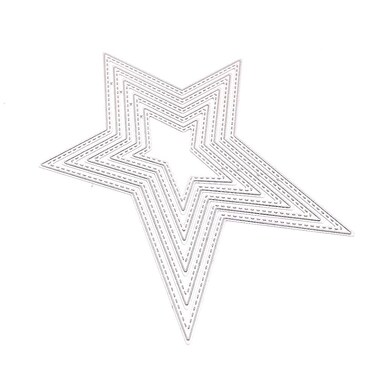 KSCRAFT Stitched Primitive Stars Metal Cutting Dies Stencils for DIY Scrapbooking/Photo Album Decorative Embossing DIY Paper Cards