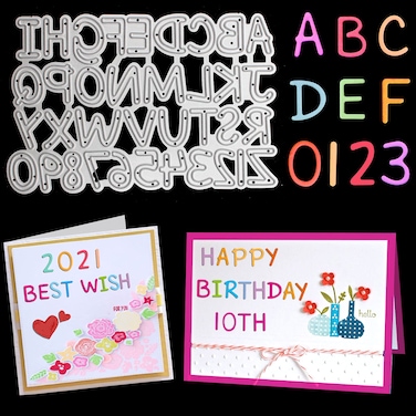 Alphabet Letters and 0-9 Numbers Metal Cutting Dies, Stencils Die Cuts for Card Making Scrapbooking Embossing DIY Paper Craft