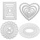 4 Pieces Cutting Dies Geometric Metal Die Cuts Heart Shape Metal Cutting Stencil Embossing Dies Template Metal Cutting Dies for DIY Scrapbook Album Paper Card Cake Topper Craft Making