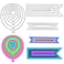3 PCS Carbon Steel Embossing Template Metal Cutting Dies, findTop Bookmark and Balloons Metal Die Cuts Embossing Tools for Scrapbook, Album Paper DIY Crafts, Card Making