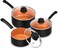 MICHELANGELO Ceramic Saucepan Set 1.5QT &amp; 2QT &amp; 3QT Nonstick Sauce Pans, PFAS-FREE Saucepan with Lid, Copper Saucepan Pot Set of 3, Multipurpose Small Saucepans, Non Stick Sauce Pots,Dishwasher Safe