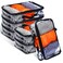 6 Pieces Large Clear Travel Packing Cube Clear Vinyl Zippered Storage Bags See Through Moving Bag PVC Multipurpose Pouch with Handle for Suitcase Shirts Dress Storage (Black, 15.8 x 10.2 x 3.9 Inch)