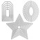 3 Different Shapes of Cutting Dies Stencil Metal Template Molds (Window, Oval Wave &amp; Star), DaKuan 19 Pieces Embossing Tools for Scrapbook, Album Paper DIY Crafts &amp; Card Making