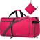 65L Large Foldable Duffle Bag for Travel with Wet Pocket &amp; Shoes Compartment Men Women Waterproof Weekender Overnight Duffle Bag(65LRose)