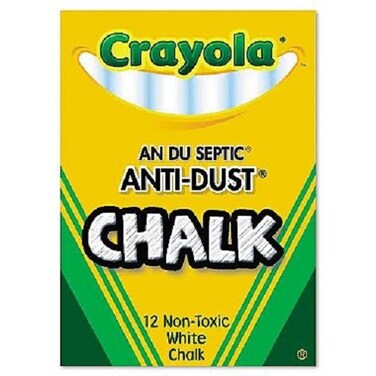 Crayola : Nontoxic Anti-Dust Chalk, White, 12 Sticks per Box -:- Sold as 2 Packs of - 12 - / - Total of 24 Each