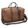 Polare 23&acirc;&euro; Waterproof Travel Duffel Bag Waxed Canvas Cowhide Leather Trim Luggage for Gym 55L Weekender Overnight Carry on Bag (Brown-23")