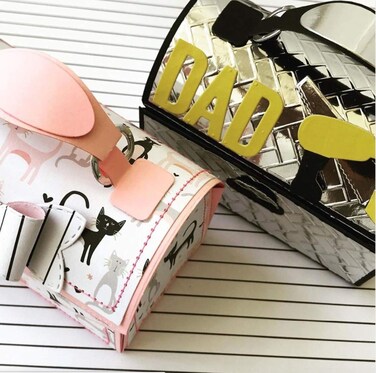 KSCRAFT Lunch Box Happy Mail Favor Bag Metal Cutting Dies Stencils for DIY Scrapbooking/Photo Album Decorative Embossing DIY Paper Cards