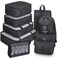 Packing Cubes for Travel, Mossio 9 Piece Lightweight Luggage Bag Clothes Storage Bag Black
