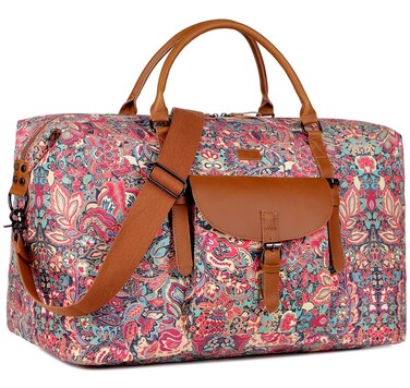 Oversized Pretty Women's Travel Duffel Bag 52L Weekend bag Weekender Overnight Carry on Luggage HB-15 (HS)