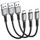 HOTNOW Short Micro USB Cable 1ft [3Pack], 12 inch Android Charger Cable Nylon Braided USB2.0 High Speed Fast Charging Cord for Samsung Galaxy S7 S6 S7 Edge S5,Note 5,PS4,Power Bank and More